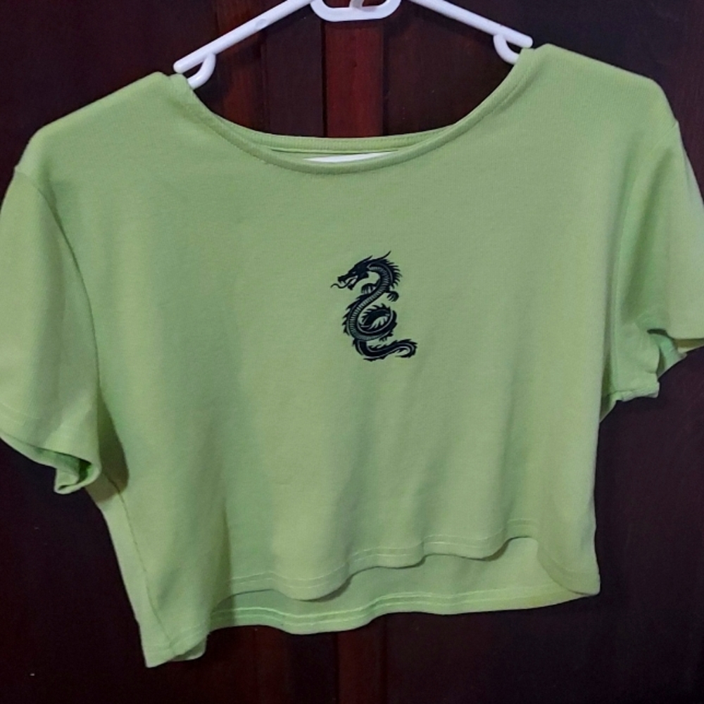 Green crop top
